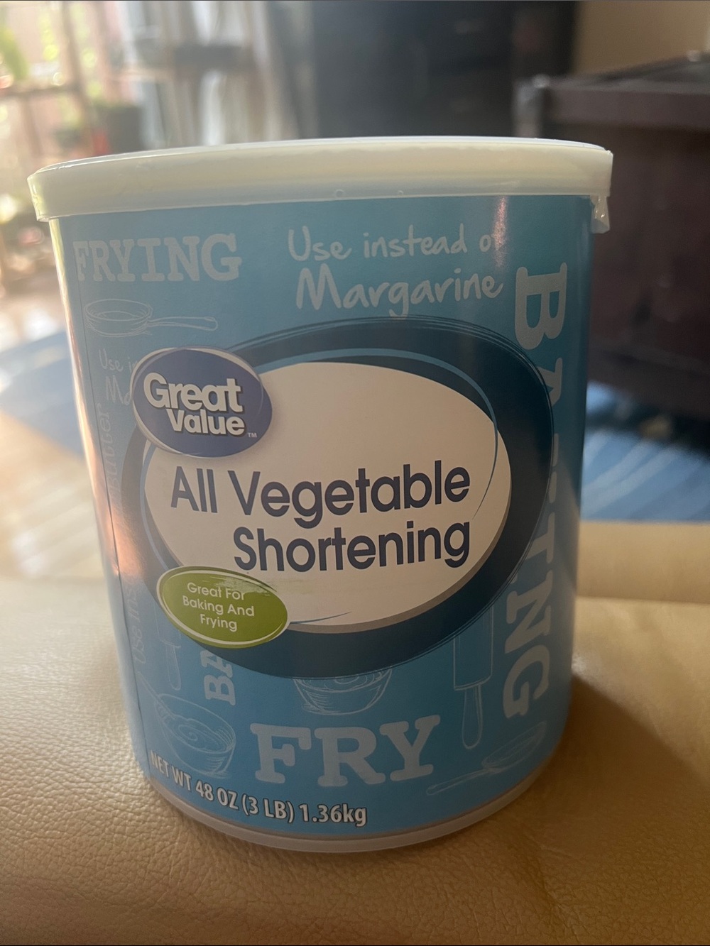 Great Value All Vegetable Shortening, Baking & Frying , 48 oz Exp 2/5/27
